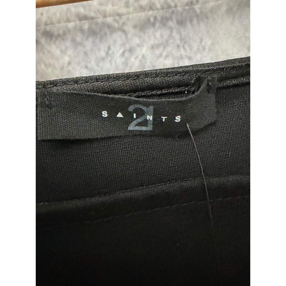 Saints 21 Black Mini Dress Gold Button Detail Spaghetti Strap Square Neck DM107 - Picture 4 of 7